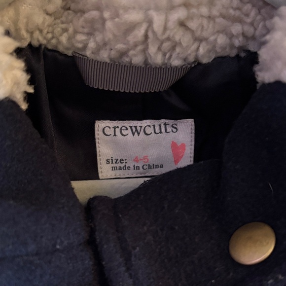 Crewcuts Navy Blue Wool Stadium Kids Coat Size 4-5 - Picture 7 of 11